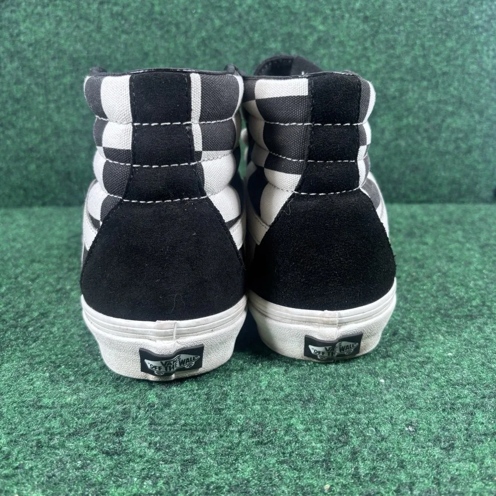 VANS Sk8-Hi Men's Black/White Checkerboard Lace-Up High Top Sneakers Mens 8